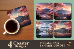 Beauty Fuji Mountain Coaster Sublimation Designs Product Image 1
