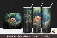 Cute Baby Bird Tumbler Wrap Sublimation Design 1 Product Image 1
