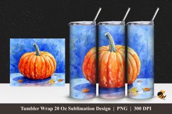 Painting Pumpkin Tumbler Wrap Sublimation Design 1 Product Image 1