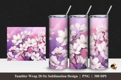 Jasmine Flower Tumbler Wrap Sublimation Design 1 Product Image 1