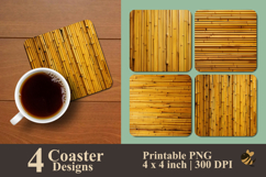 Bamboo Art Coaster Sublimation Design Product Image 1
