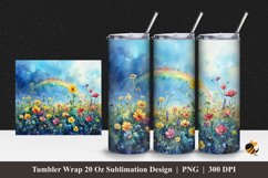 Rainbow Garden Tumbler Wrap Sublimation Design 1 Product Image 1