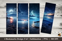 Beach Night Light Bookmark Sublimation Design Product Image 1