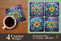 Mandala Mirage Coaster Sublimation Design Product Image 1