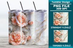 3D Rose Tumbler 20oz skinny wrap design, Tumbler design Product Image 1