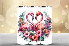 Flamingo Tumbler Wrap| Tumbler Sublimation Wrap Product Image 1