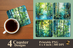 Serenity Of Bamboo Forest Coaster Sublimation Design Product Image 1