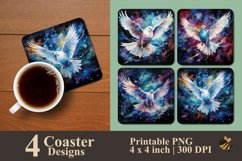 Cool Flying Dove Coaster Sublimation Designs Product Image 1