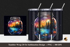 Starry Jar Tumbler Wrap Sublimation Design 1 Product Image 1