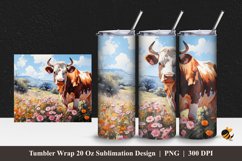 Cow Park Tumbler Wrap Sublimation Design 1 Product Image 1