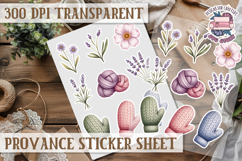 Cozy sticker sheet Flowers Scrapbook PNG Provence Product Image 1