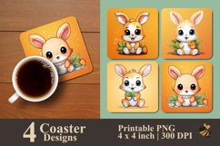 Little Rabbit Coaster Sublimation Designs Product Image 1
