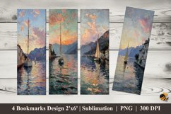 Lake Boat Bookmark Sublimation Design Product Image 1