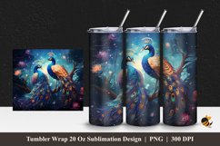 Luxury Peacock Tumbler Wrap Sublimation Design 1 Product Image 1