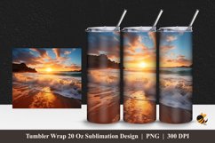 Beach Waves Tumbler Wrap Sublimation Design 1 Product Image 1