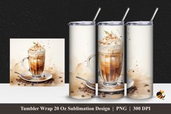 Coffee Ice Cream Tumbler Wrap Sublimation Design 1 Product Image 1