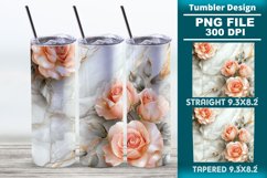 3D Rose Tumbler 20oz skinny wrap design, Tumbler design Product Image 1