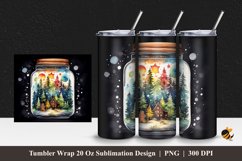 Gingerbread Man At Forest Tumbler Wrap Sublimation Design 1 Product Image 1