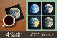 Painting Moon Coaster Sublimation Designs Product Image 1