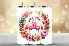 Flamingo Tumbler Wrap| Tumbler Sublimation Wrap Product Image 1