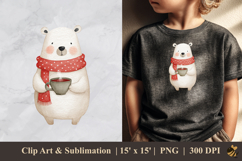 Cute Polar Bear DTF Sublimation Clipart Design 1 Product Image 1
