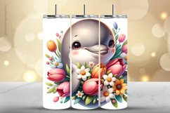 Dolphain Tumbler Wrap| Tumbler Sublimation Wrap Product Image 1