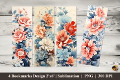 Floral Pattern Bookmarks Sublimation Design Product Image 1