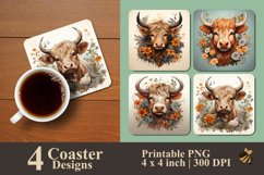 Chocolate Cow Coaster Sublimation Designs Product Image 1