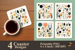 Cute Little Plants Coaster Sublimation Designs Product Image 1