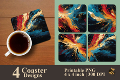 Mixing Color Marble Coaster Sublimation Design Product Image 1