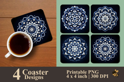 Royal Geometry Mandala Coaster Sublimation Design Product Image 1