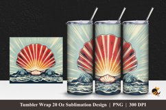 Retro shell Tumbler Wrap Sublimation Design 1 Product Image 1