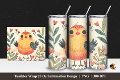 Cute Quail Tumbler Wrap Sublimation Design 1 Product Image 1