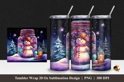 Fantasy Cute Snowman Tumbler Wrap Sublimation Design 1 Product Image 1