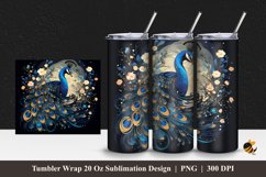 Peacock Queen Tumbler Wrap Sublimation Design 1 Product Image 1