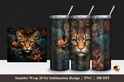 Jungle Cat Animals Tumbler Wrap Sublimation Design 1 Product Image 1