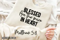 Blessed Are The Pure- Christian Sleeve T-Shirt Design Product Image 1