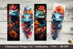 Colorful Chameleon Bookmarks Sublimation Design Product Image 1