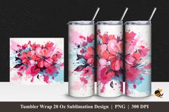 Petuna Flower Tumbler Wrap Sublimation Design 1 Product Image 1