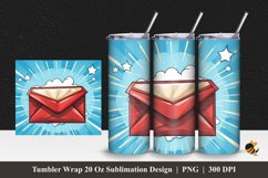 Vintage Envelope Tumbler Wrap Sublimation Design 1 Product Image 1