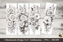 Rose Art Tattoos Bookmarks Sublimation Design Product Image 1