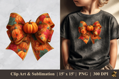 Ribbon Pumpkin Fall DTF Sublimation Clipart Design 1 Product Image 1