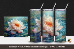 Realistic Flower Tumbler Wrap Sublimation Design 1 Product Image 1