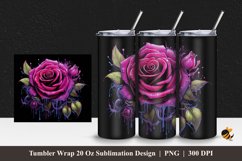 Acrylic Rose Tumbler Wrap Sublimation Design 1 Product Image 1