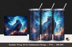 Blue Falcon Tumbler Wrap Sublimation Design 1 Product Image 1