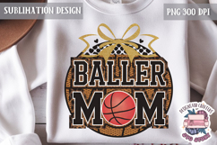 Basketball mom Sublimation design Quote Coquette Bow Product Image 1