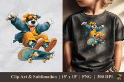 Skater Dog DTF Sublimation Clipart Design 1 Product Image 1