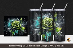 Graffiti Rose Tumbler Wrap Sublimation Design 1 Product Image 1