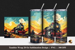 Retro Train Tumbler Wrap Sublimation Design 1 Product Image 1