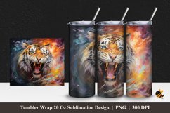 Tiger Roared Tumbler Wrap Sublimation Design 1 Product Image 1